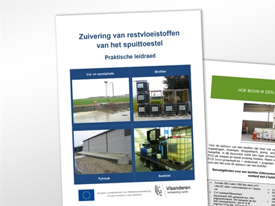Brochure zuivering van restvloeistoffen van het spuittoestel + instructieblad biofilter